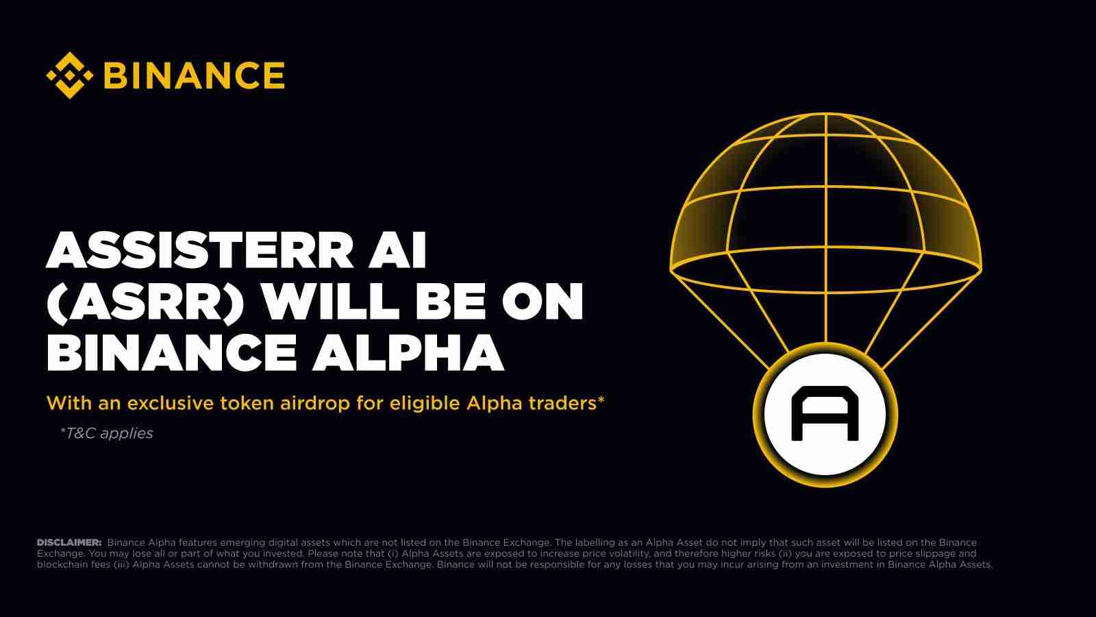 Binance Alpha将重点介绍其最新项目Assisterr（ASRR），这是AI驱动的分散平台